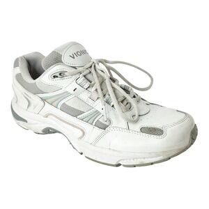 Vionic Walker Sneakers Women 11 White Leather Orthotic Arch Support Shoes
